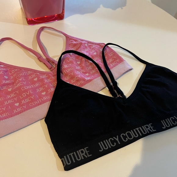 ✨GUC✨ 2 Juicy Couture Training Bras with Removable Pads - Size XS (9-12) - Picture 1 of 5